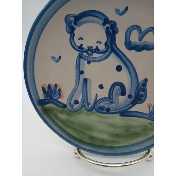 M A Hadley Pottery Plate Dog Puppy  Stoneware Vintage - Picture 4 of 6